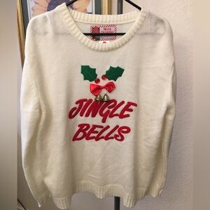Holiday Jingle Bells Christmas Sweater - Cream
